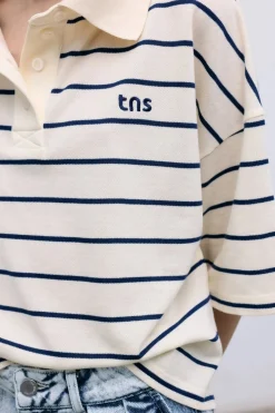 Acacia Woman Polo Ecru Stripes