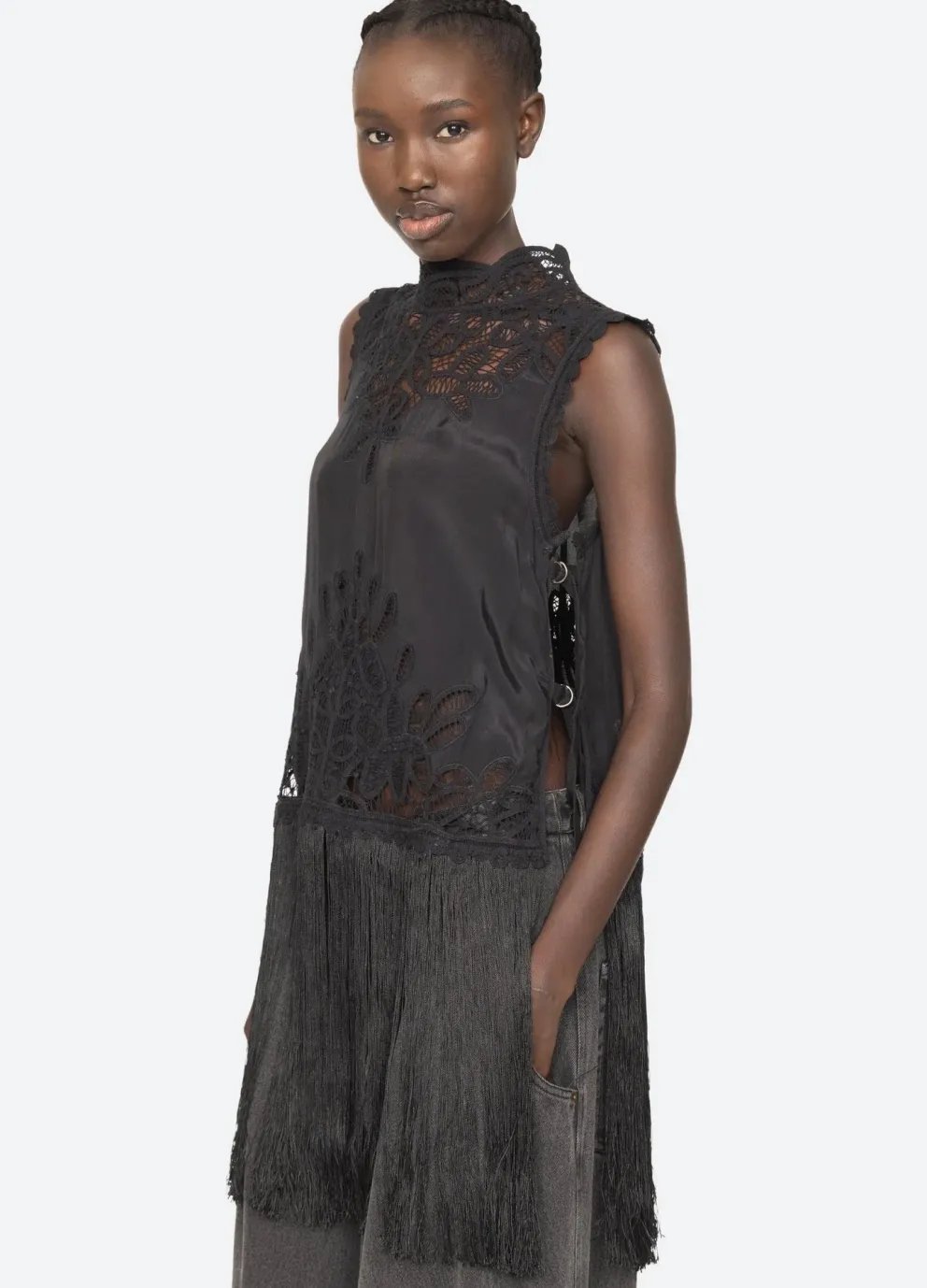 Adelina Battenberg lace vest