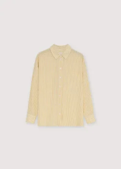 Alheli Woman Shirt Mimosa Yellow Stripes