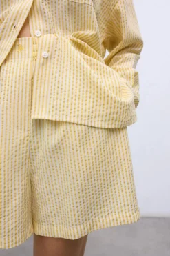 Alheli Woman Shirt Mimosa Yellow Stripes