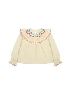 Apple Flower Ruffle Blouse