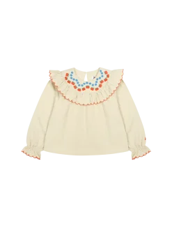 Apple Flower Ruffle Blouse