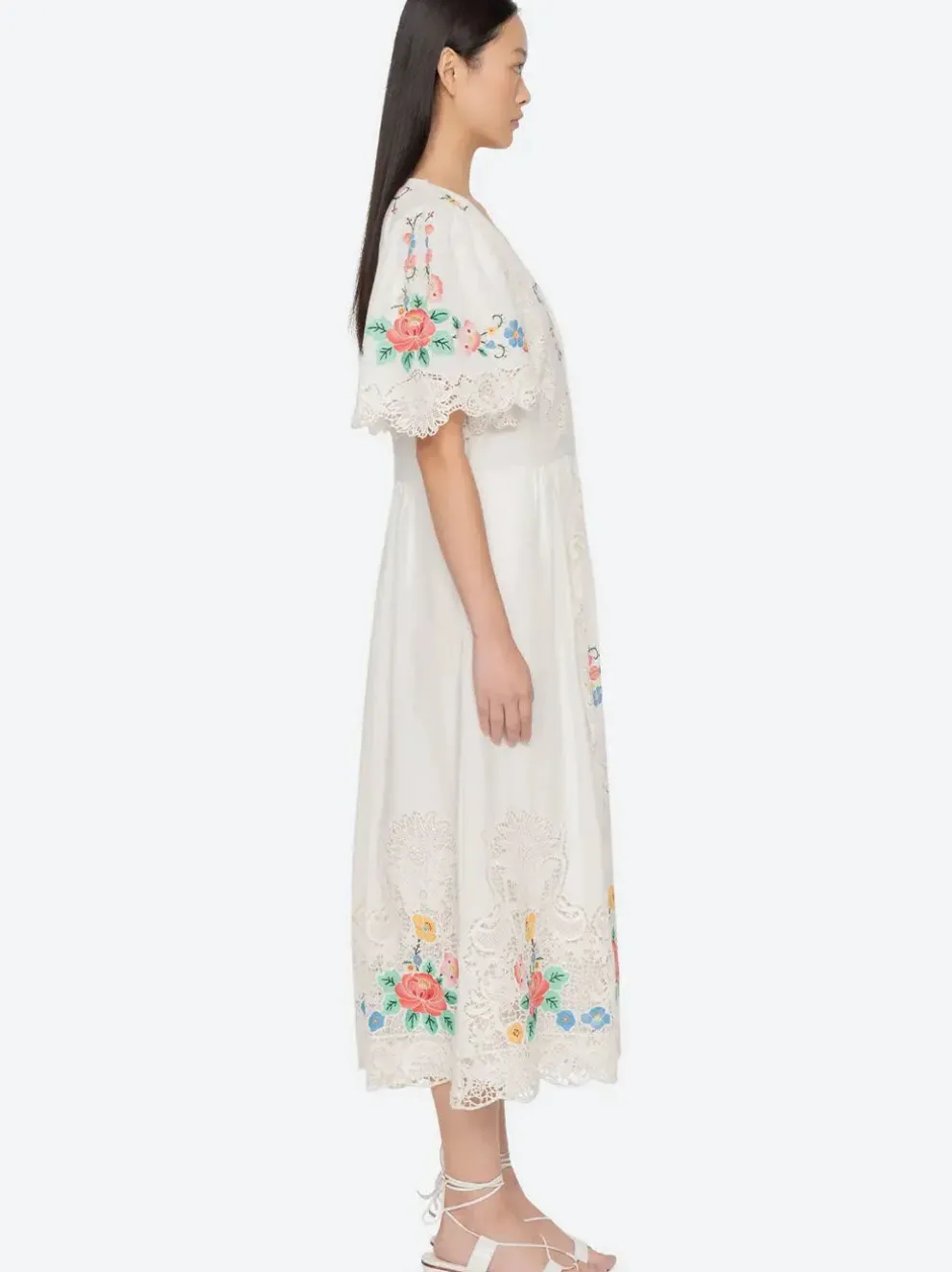 Astrid Embroidery Midi Dress