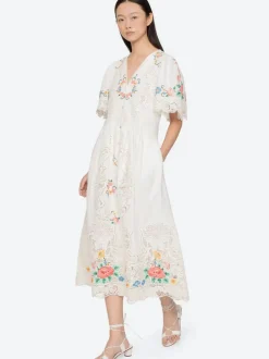 Astrid Embroidery Midi Dress