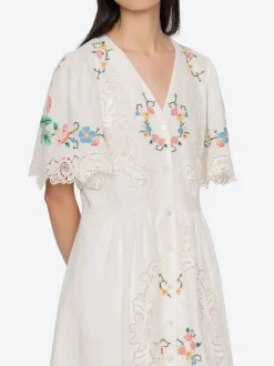 Astrid Embroidery Midi Dress