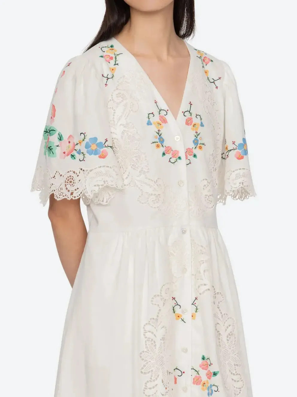 Astrid Embroidery Midi Dress