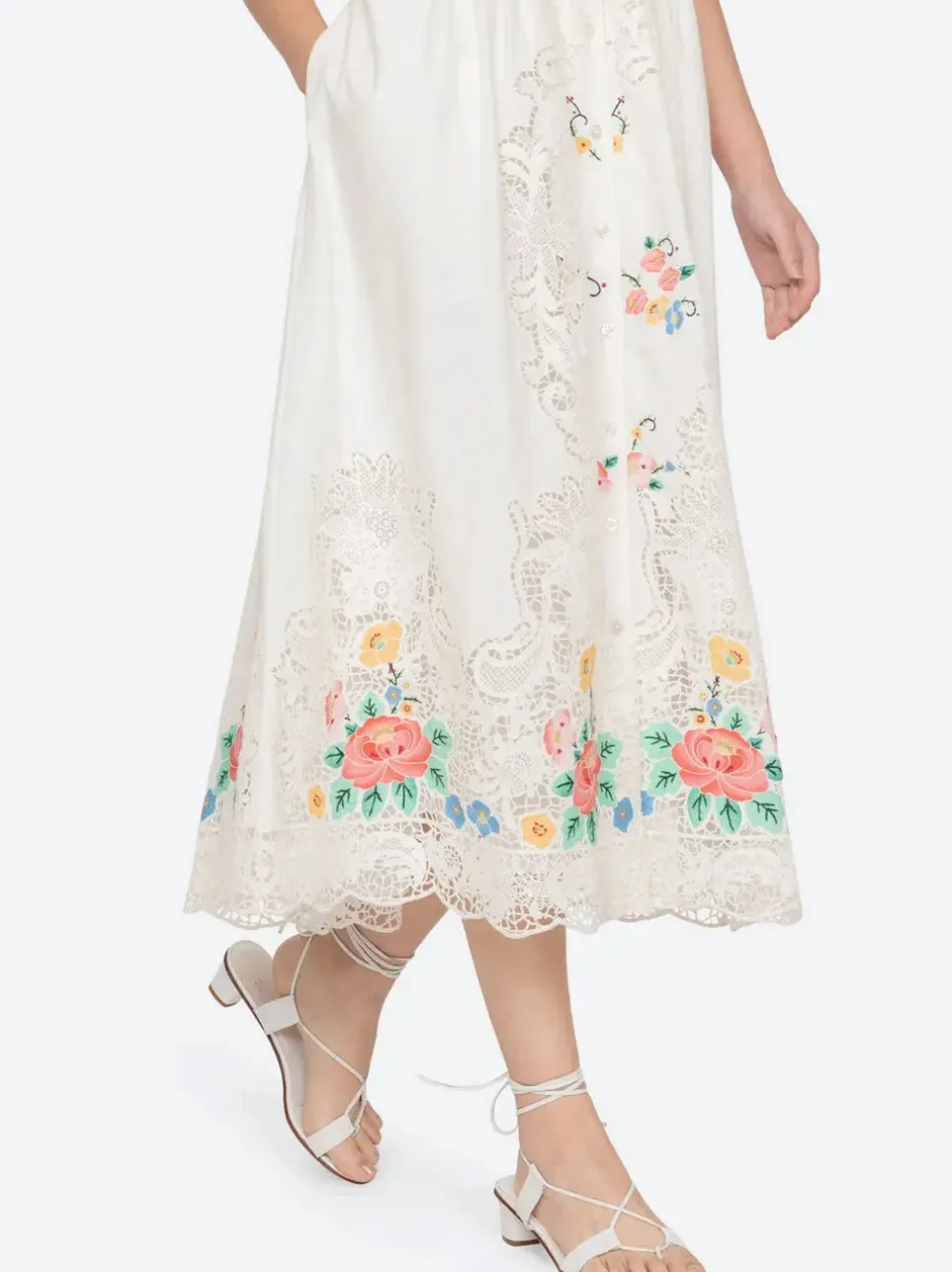 Astrid Embroidery Midi Dress