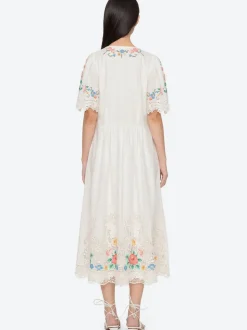 Astrid Embroidery Midi Dress