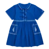 Barcos Embroidered Dress Blue