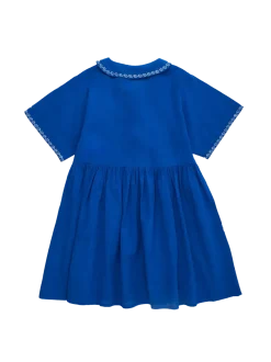 Barcos Embroidered Dress Blue
