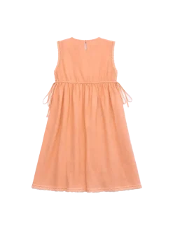 Birds Embroidered Dress Orange