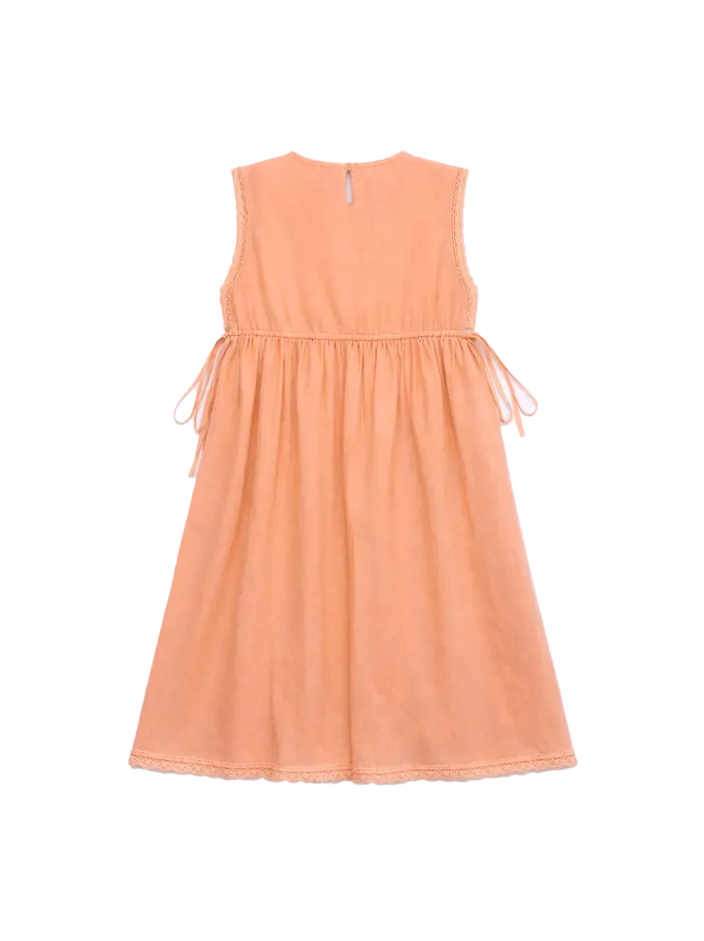 Birds Embroidered Dress Orange