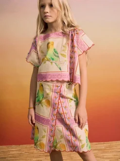 Birds Patchwork Skirt