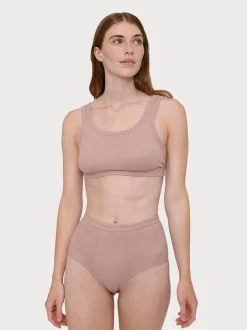 Biustonosz tank top z prążkowanej bawełny organicznej