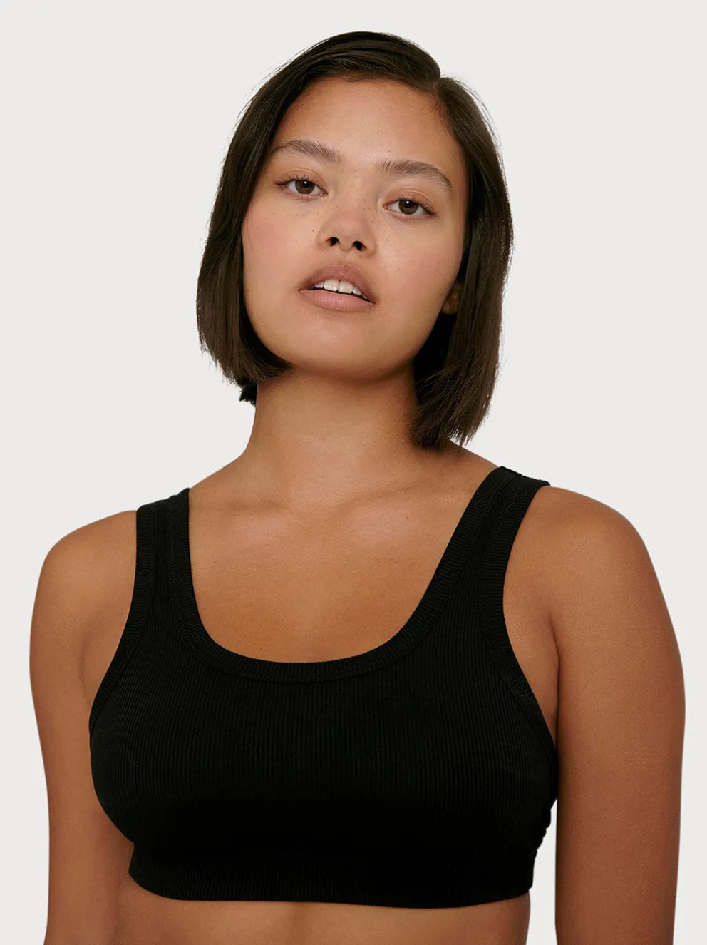 Biustonosz tank top z prążkowanej bawełny organicznej