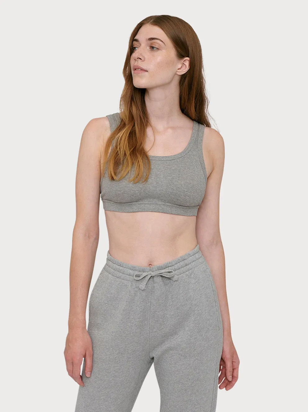 Biustonosz tank top z prążkowanej bawełny organicznej