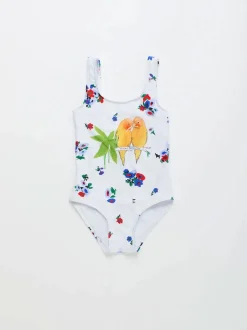 Blossom Birds Swimsuit White