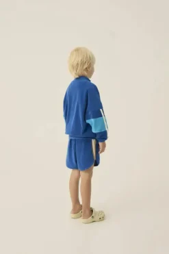 Blue Color Block Shorts