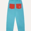 Blue Color Block Trousers