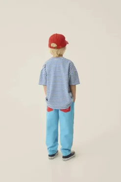 Blue Color Block Trousers