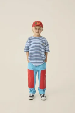 Blue Color Block Trousers