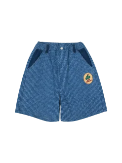 Broccoli Stripe Denim Shorts