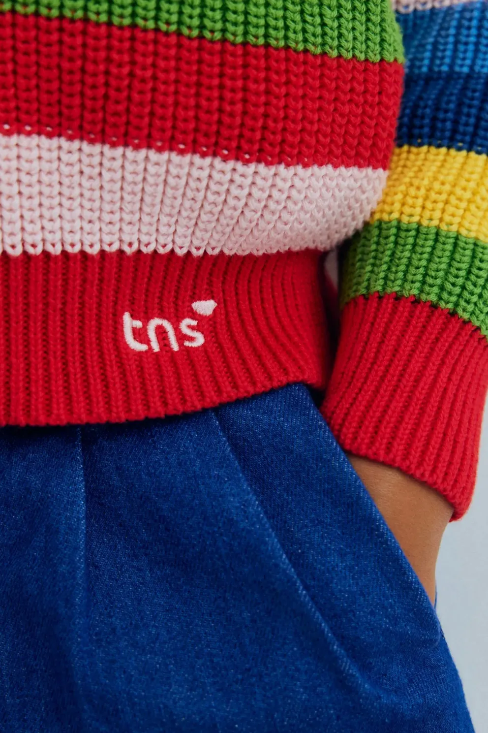 Canela Jumper Tulip Red Multicolor Stripes