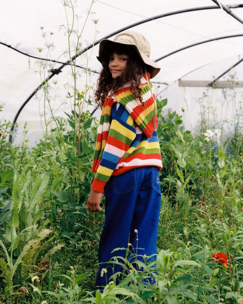 Canela Jumper Tulip Red Multicolor Stripes