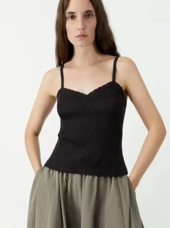 Cotton & Silk Ribbed Tank Top