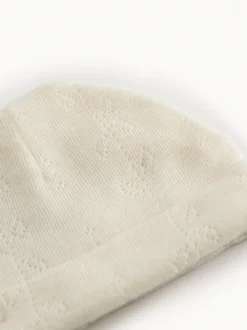 Czapeczka niemowlęca z merino Aiko Pointelle