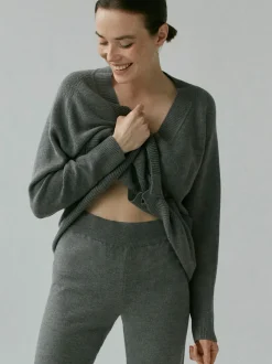 Damskie spodnie joggery z wełny merino