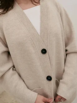 Damski kardigan oversize z wełny merino