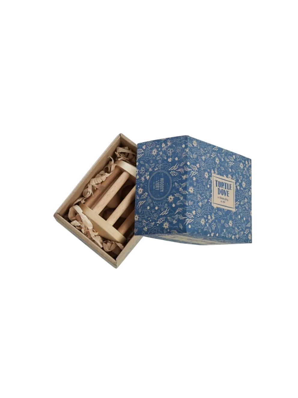 Drewniana grzechotka vintage Turtle Dove