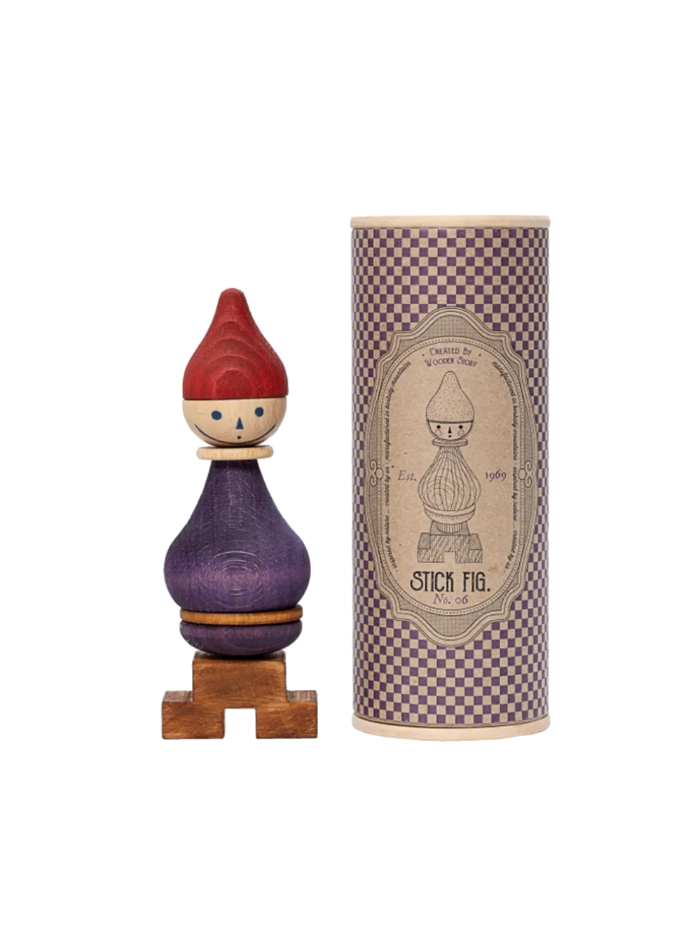 Drewniana retro układanka Stick Figure