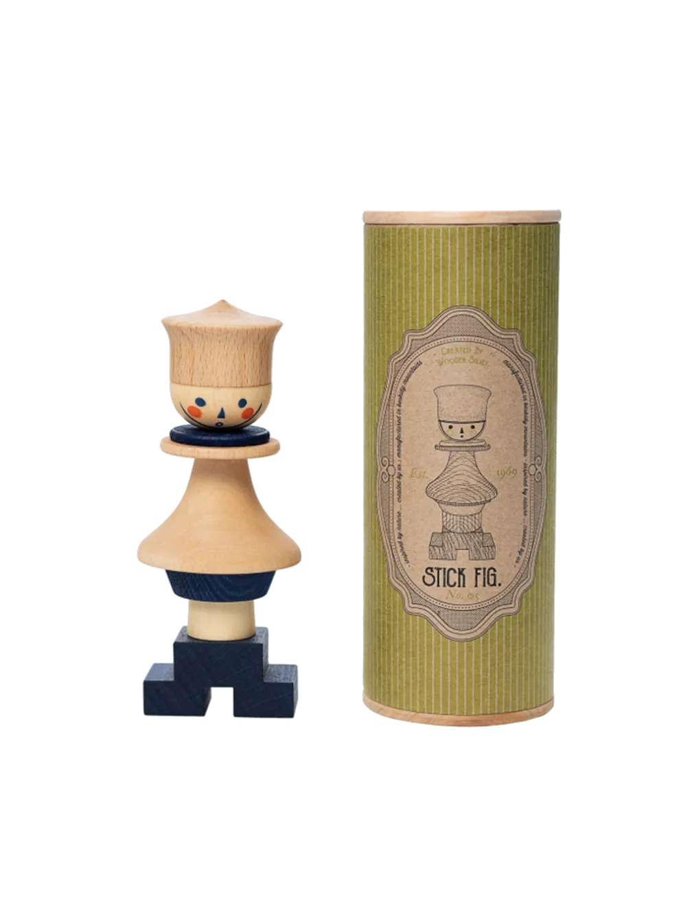 Drewniana retro układanka Stick Figure