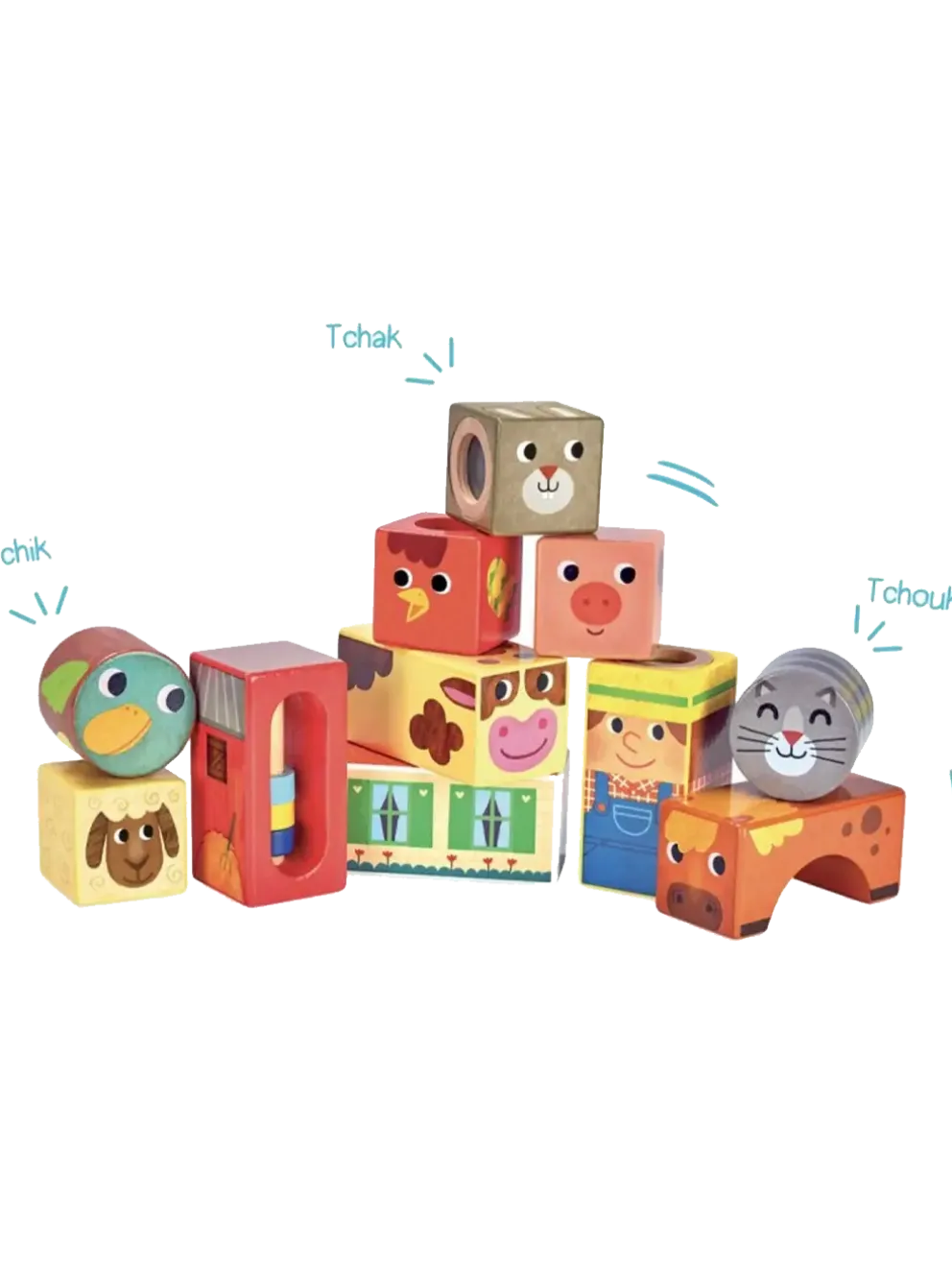 drewniane klocki sensoryczne z dźwiękami
