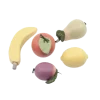 drewniane owoce