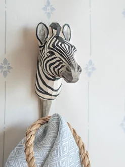 Drewniany haczyk Zebra