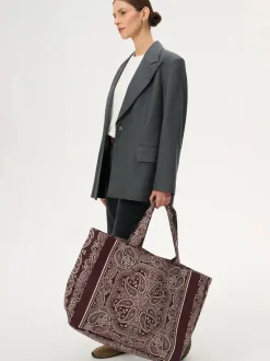 Duża torba shopper Capri Burgundy