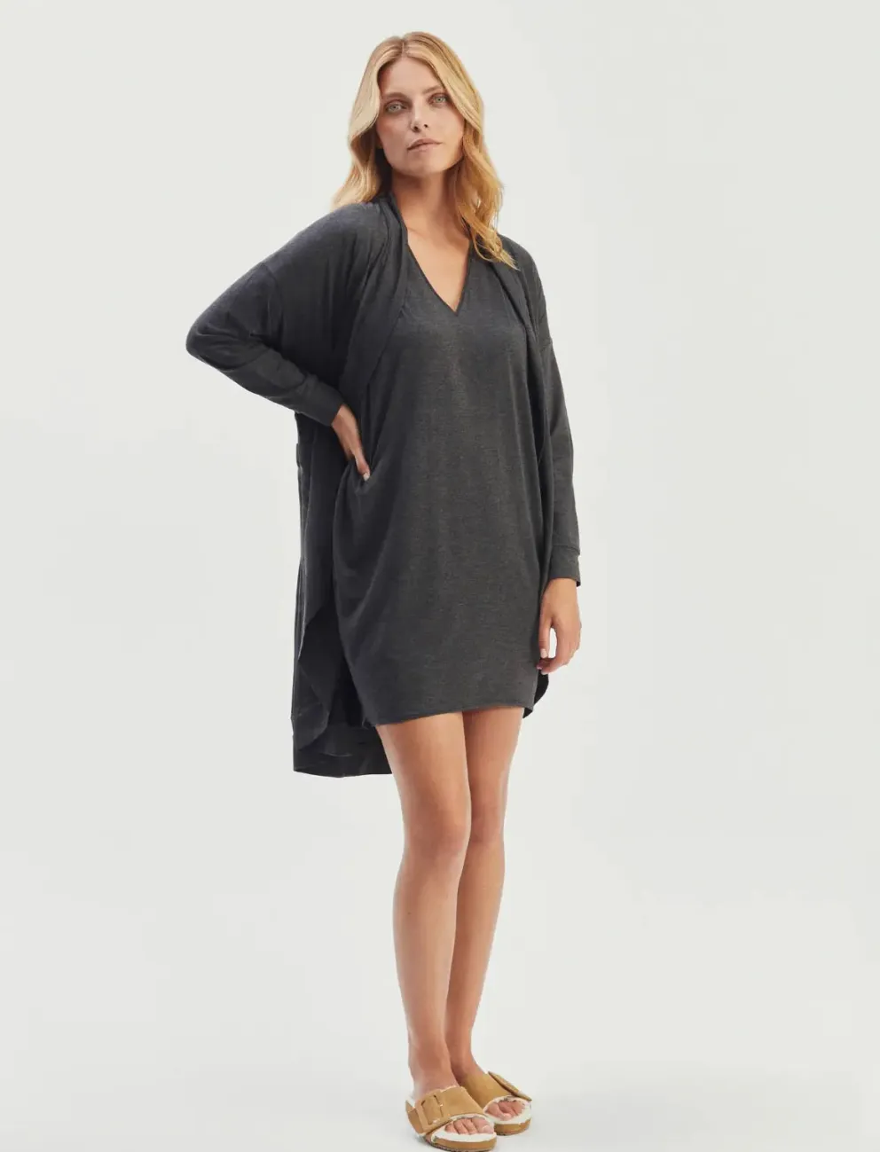 długi miękki cardigan
