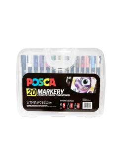 Duży zestaw markerów z farbą plakatową POSCA 20 szt