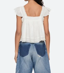 Eliza Solid Flutter Top