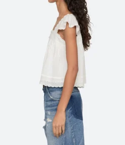 Eliza Solid Flutter Top