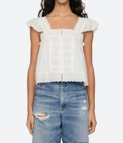Eliza Solid Flutter Top