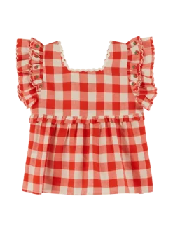 Embroidery Carreau Blouse