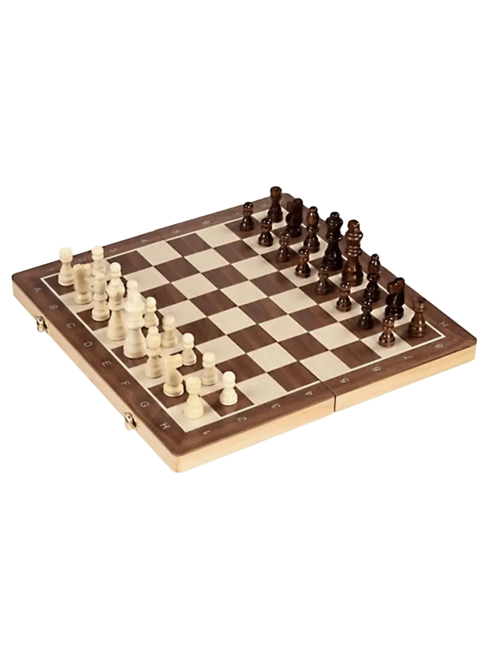 Gra magnetyczna 2w1 szachy, warcaby z drewna