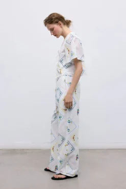 Jacinthe Woman Pant Multicolor Embroidery