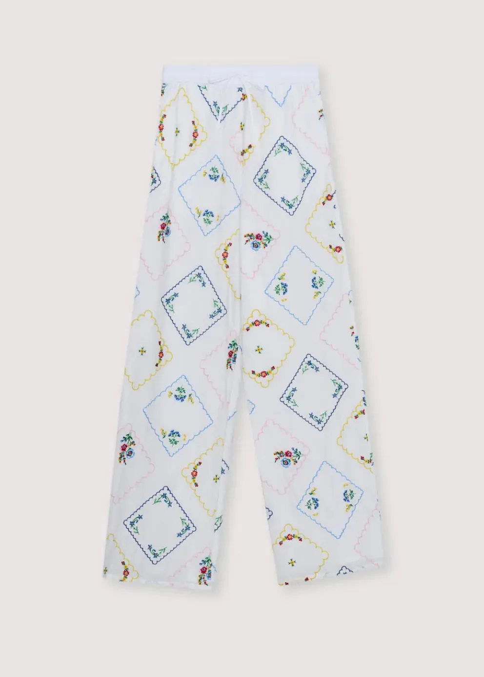 Jacinthe Woman Pant Multicolor Embroidery