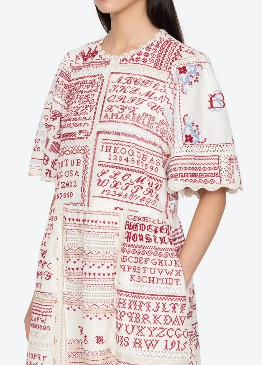 Kit embroidery midi dress