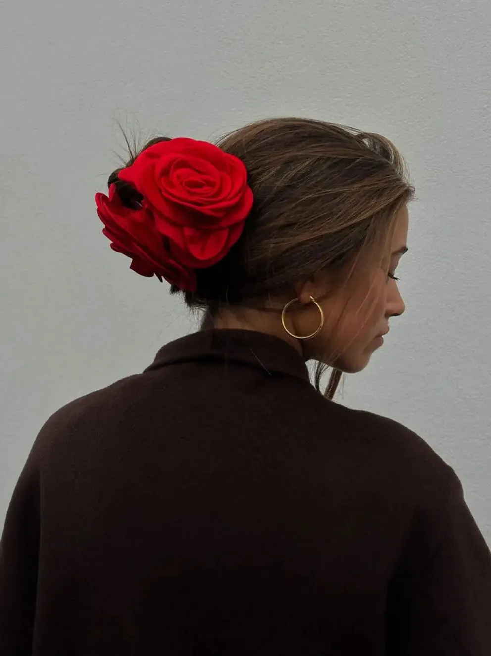 Klamra do włosów Giant Satin Rose Claw